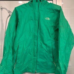 North Face Green Rain Jacket Wind Breaker